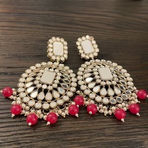 Indian mirror work earring jhumka chandbali